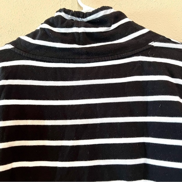 T by Talbots Women Black white stripes Pullover Sweater short sleeves size XS - Picture 8 of 10